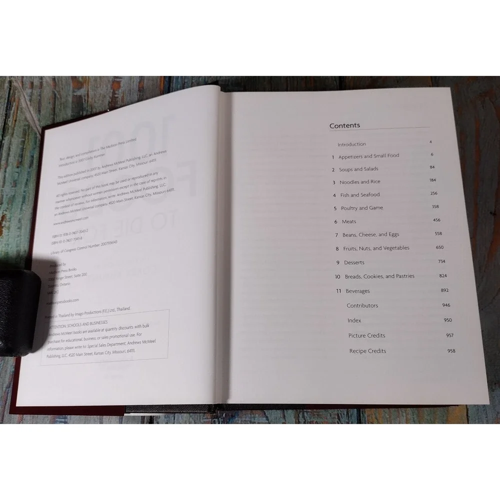 1001 Foods To Die For Hardcover Book Corby Kummer 2007 Andrews McMeel Publishing